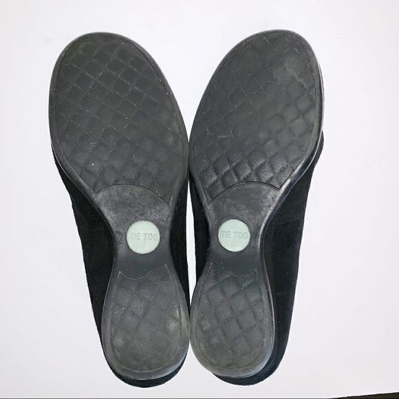 Me too black suede wedge pumps with ruffle  7.5 - Picture 5 of 8